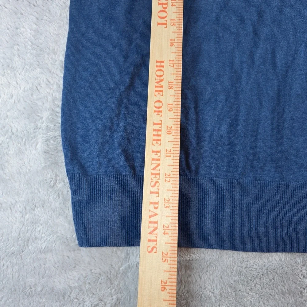 Banana Republic Mens Small Blue V-Neck Sweater Silk Cotton Cashmere Luxury Blend